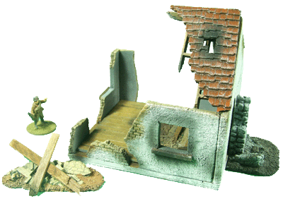 European Ruined Village Set - ruined chimney